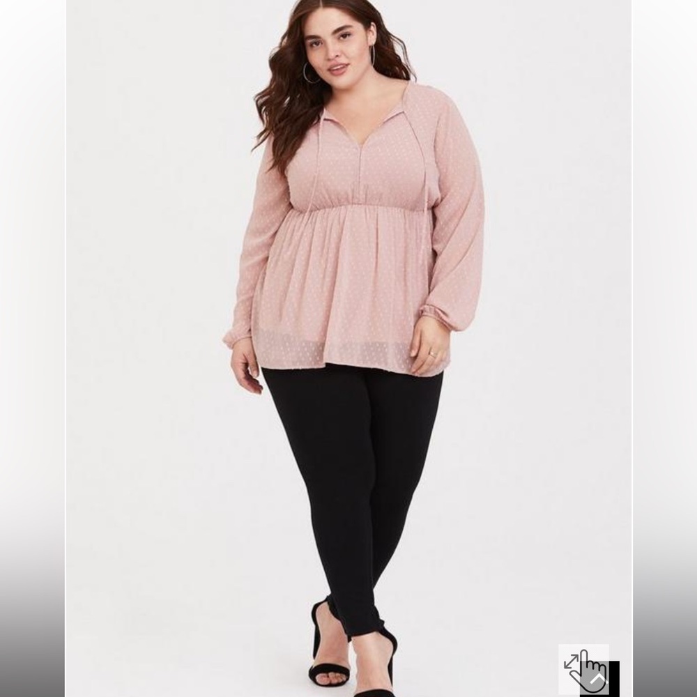 Torrid Blush Clip Dot Tie Babydoll